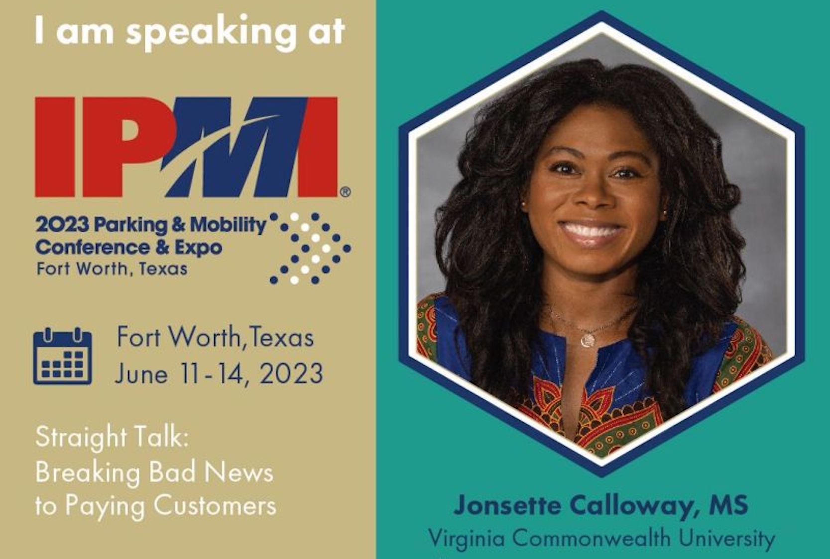Jonsette Calloway IPMI presentation announcement